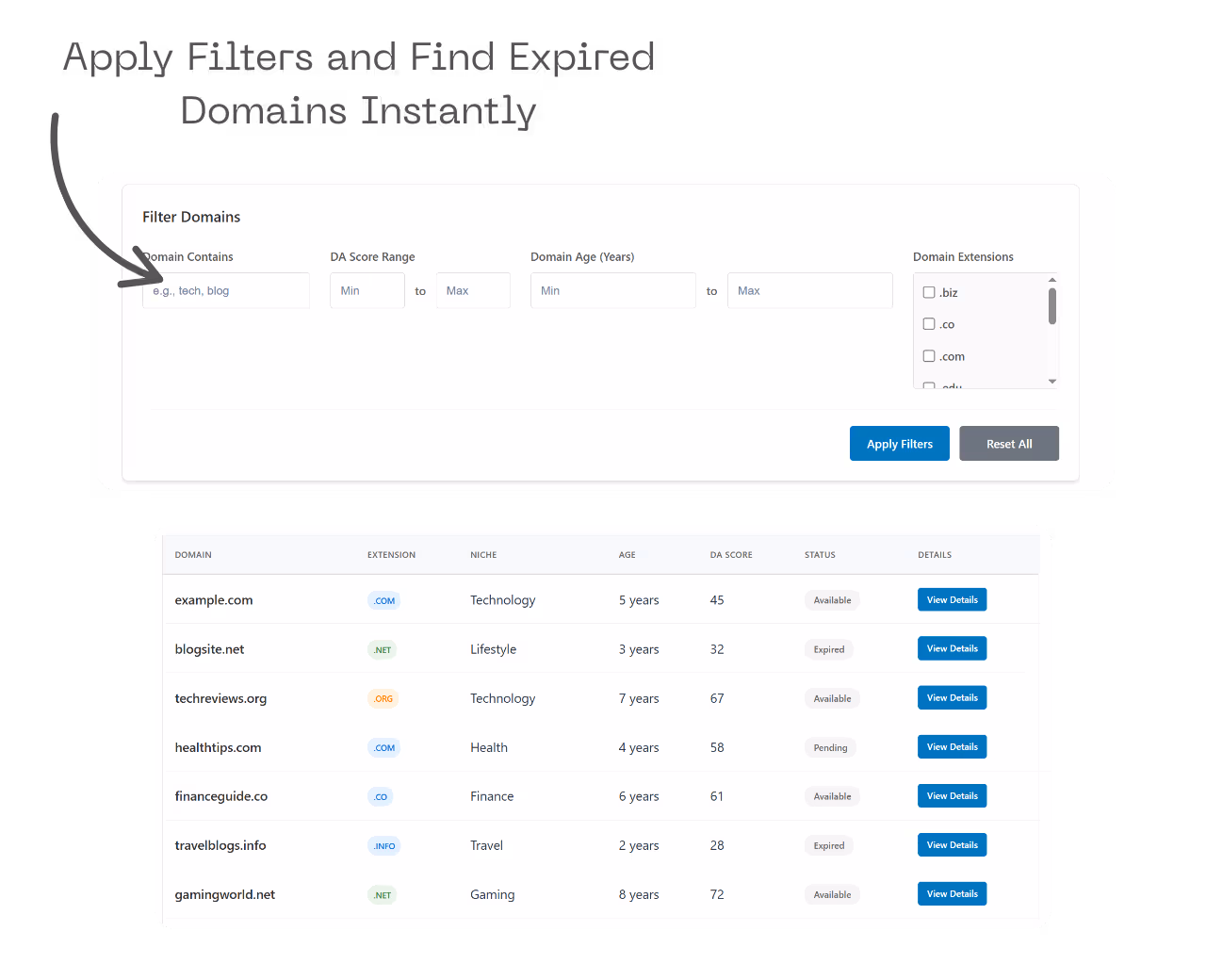 expired domains finder
